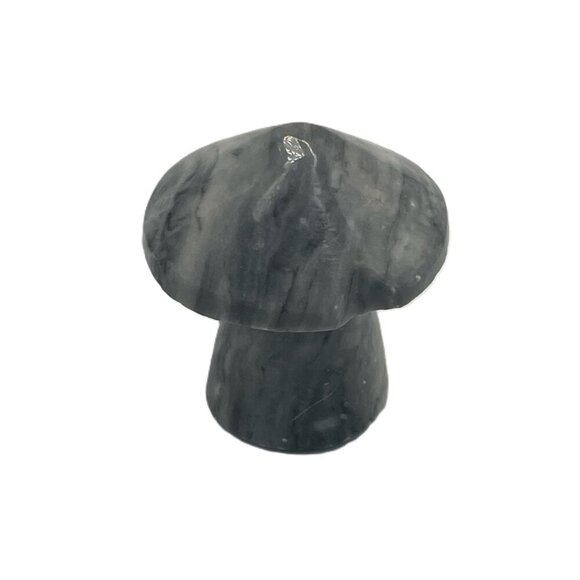 Vintage Mushroom Alabaster Hand Carved Gray White Marble Stone Mexico - Picture 2 of 5